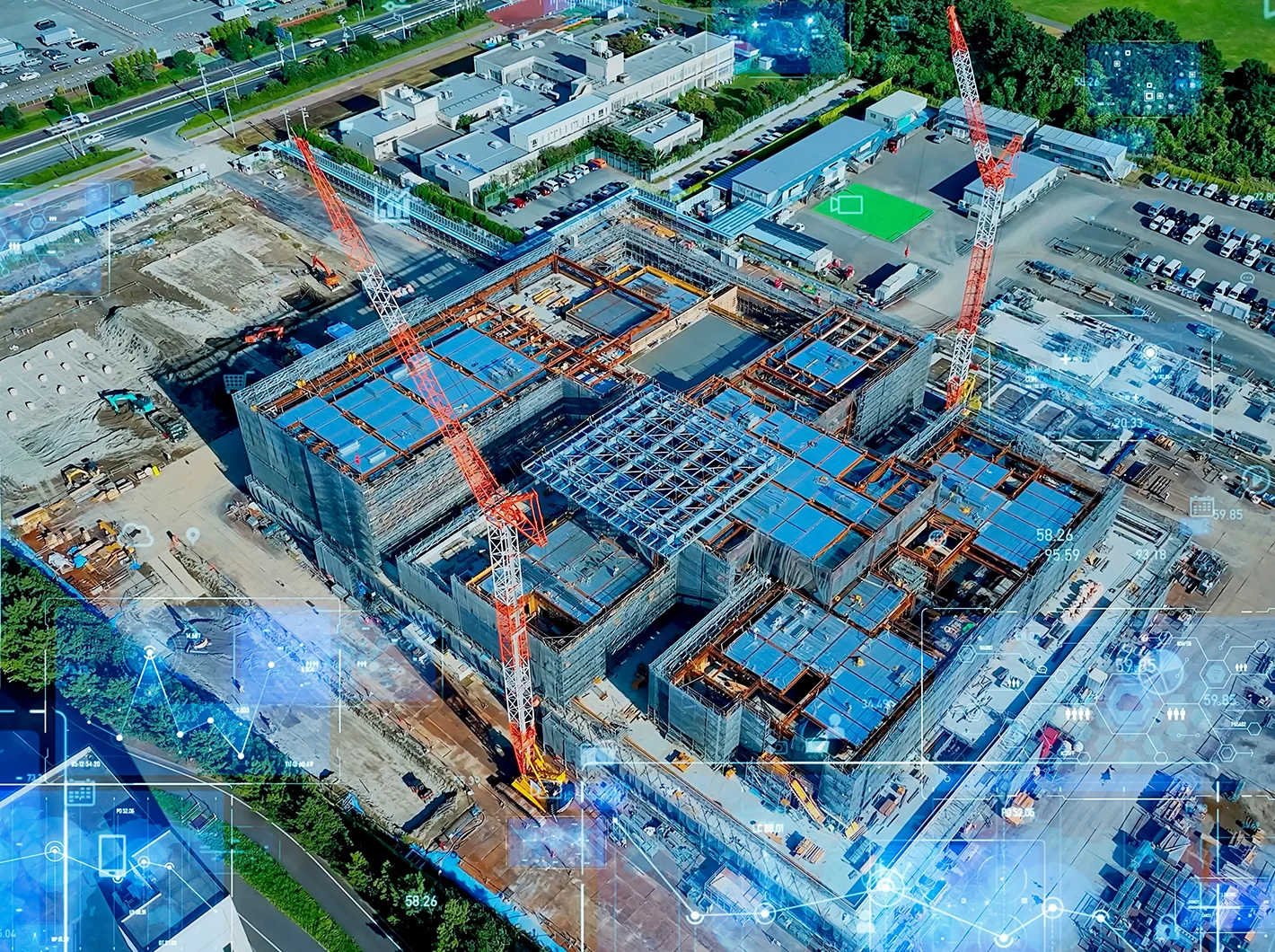 Construction Sites and Technology concept